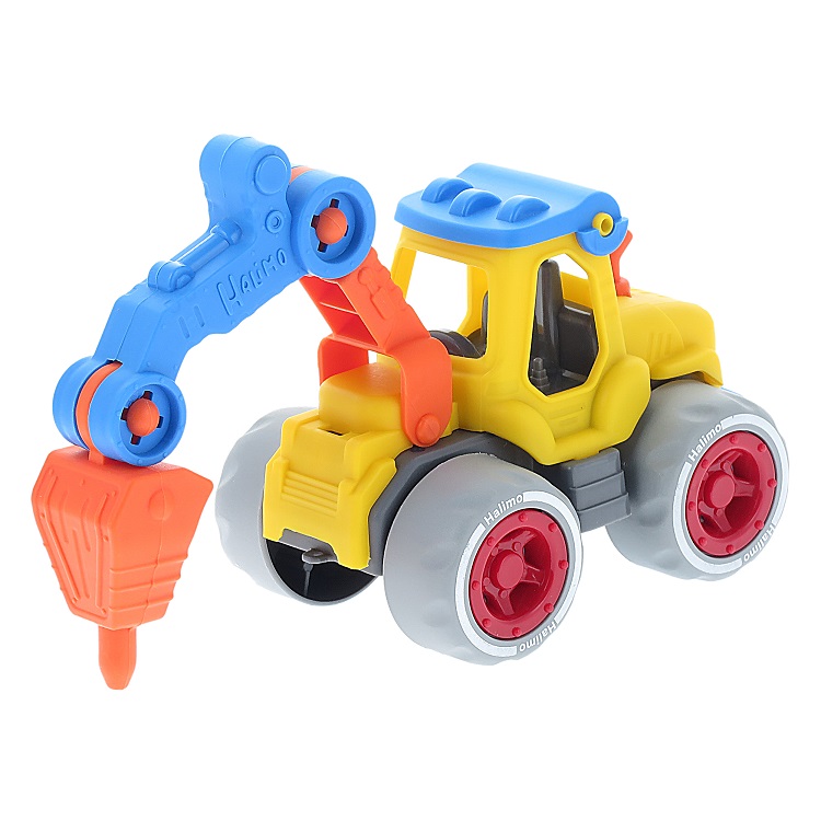 ماشین بازی تراکتور بیل مکانیکی هالیمو زرد